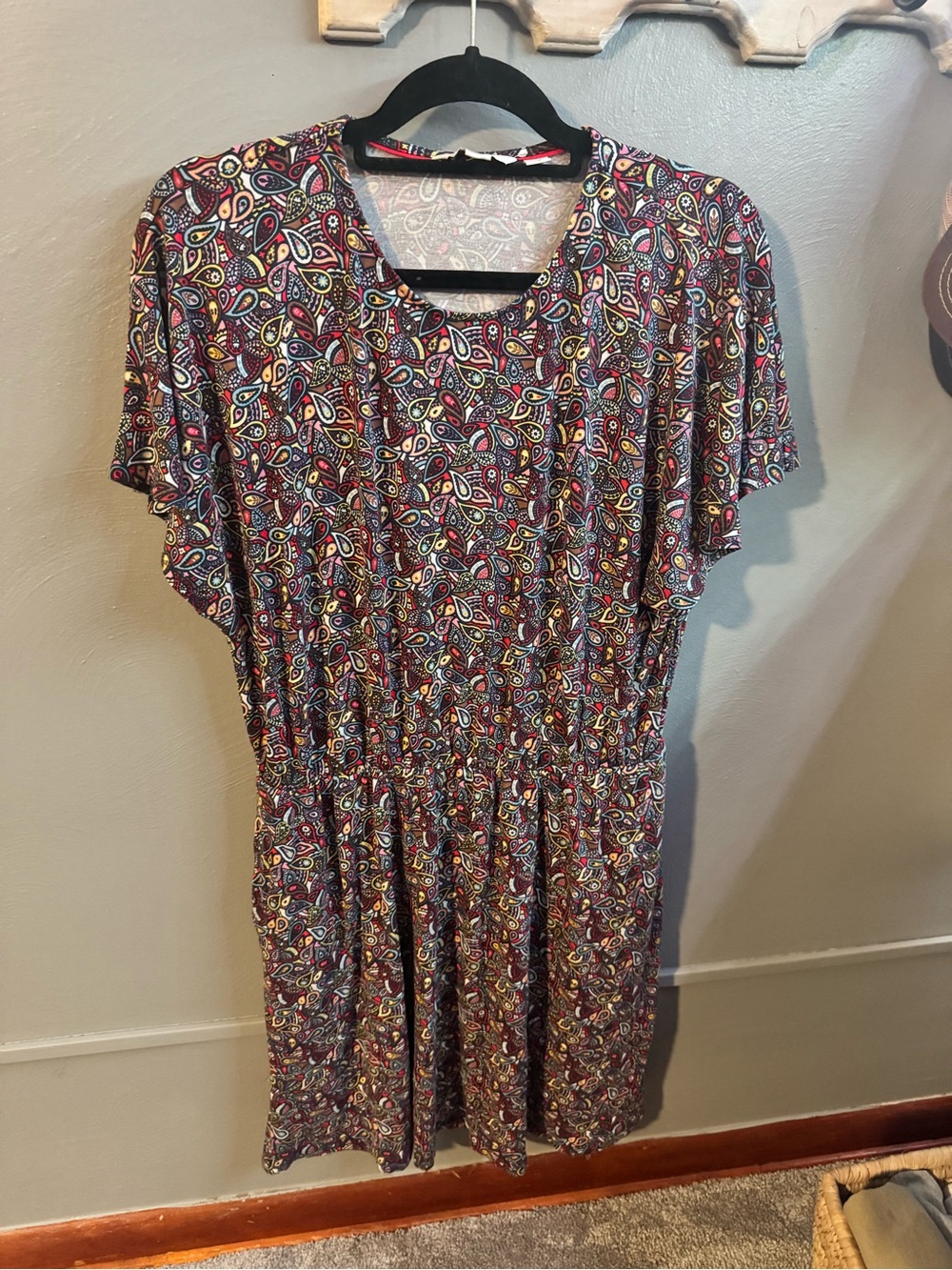 Boden Multicolor Paisley Short-Sleeve Mini Dress